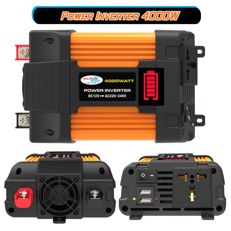 Little Wasp 12V to 110V 4000W Car Power Inverter with LED Display & Dual USB, 12V to 110V 4000W