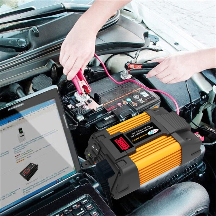 Little Wasp 12V to 110V 4000W Car Power Inverter with LED Display & Dual USB, 12V to 110V 4000W