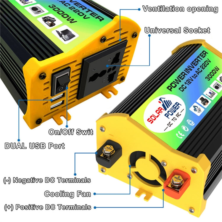 Legend I Generation DC12V to AC220V 3000W Car Power Inverter, DC12V to AC220V