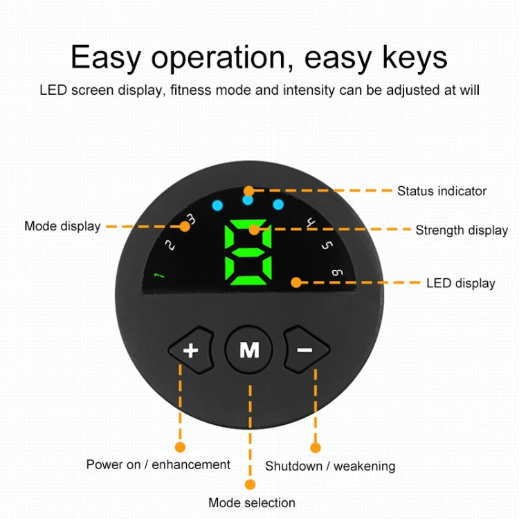 Q88Q USB Charging Abdominal Muscle Sticker Abdominal Muscle Trainer with LED Digital Display, Single Abdominal Muscle Sticker, Single Arm Muscle Sticker, Muscle Sticker & Left and Right Arm Sticker