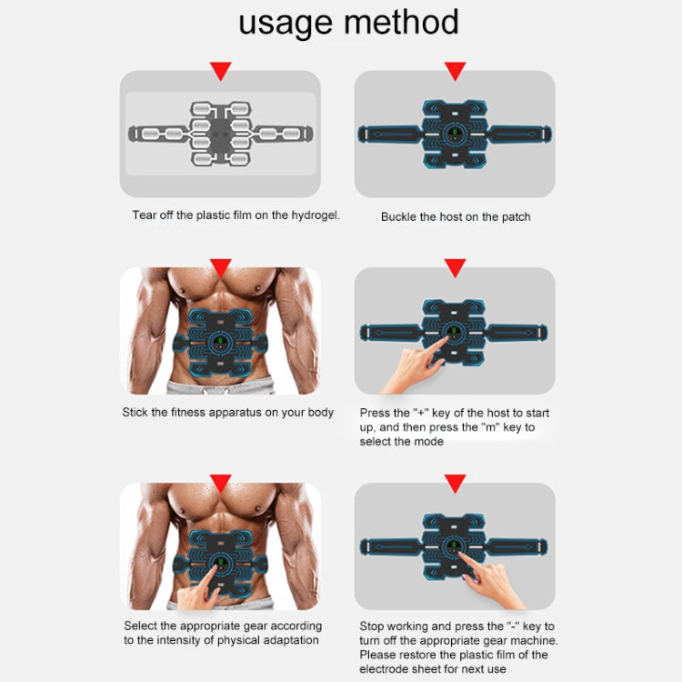 Q88Q USB Charging Abdominal Muscle Sticker Abdominal Muscle Trainer with LED Digital Display, Single Abdominal Muscle Sticker, Single Arm Muscle Sticker, Muscle Sticker & Left and Right Arm Sticker