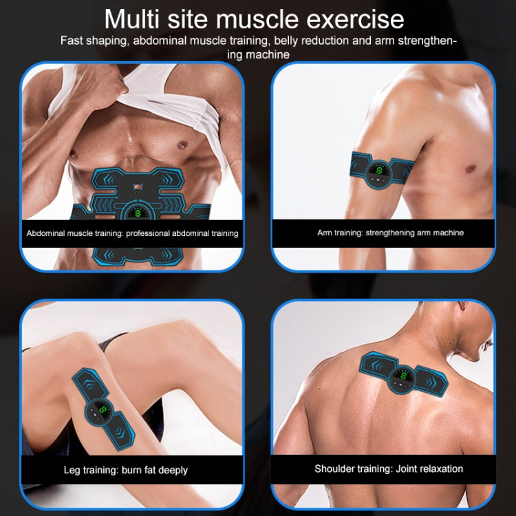 Q88Q USB Charging Abdominal Muscle Sticker Abdominal Muscle Trainer with LED Digital Display, Single Abdominal Muscle Sticker, Single Arm Muscle Sticker, Muscle Sticker & Left and Right Arm Sticker