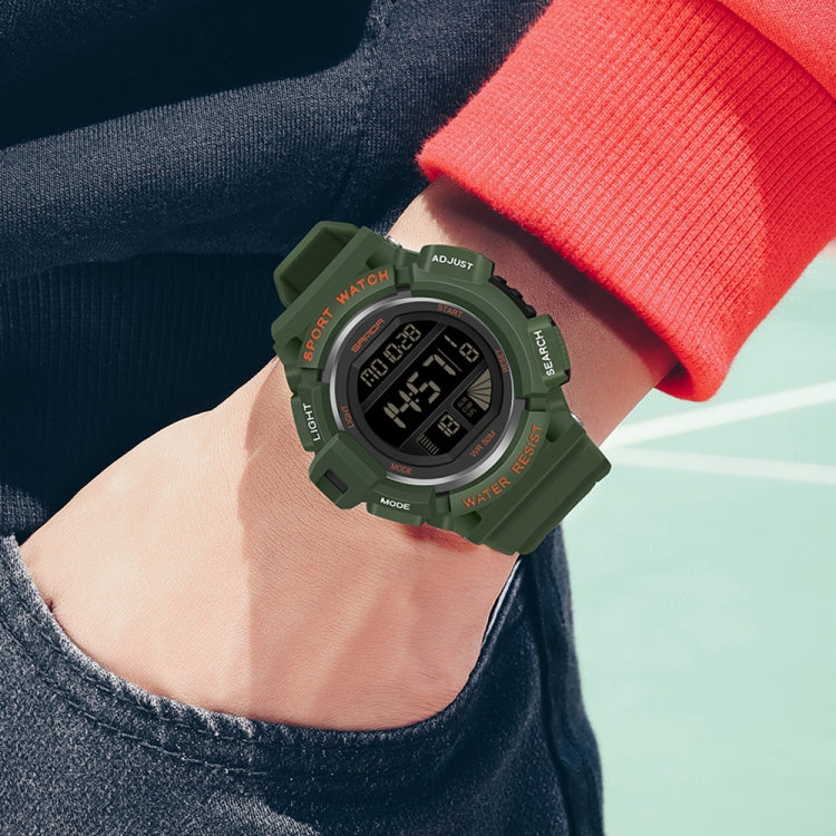SANDA 2106 LED Digital Display Luminous Alarm Clock Men Outdoor Sports Electronic Watch