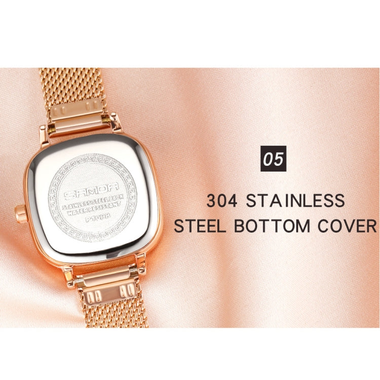 SANDA P1098 Simple Bar Scale Oval Dial Quartz Watch for Women