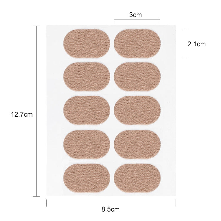 10 PCS 011 Flannel Free Stickers Multifunctional Sweat-absorbent Breathable Wear-resistant Heel Protector, Size: 3 x 2.1cm, 3 x 2.1cm