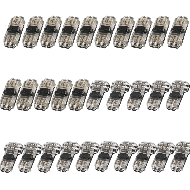A6537 30 in 1 Car T-type + H-typeTransparent Stripping-free Terminal Block, 30 in 1