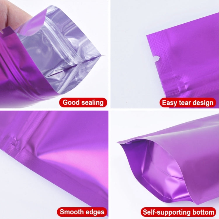 100 PCS/Set Matte Aluminum Foil Snack Stand-up Pouch, 14x20+4cm, 15x22+4cm, 16x24+4cm, 18x26+4cm, 20x30+5cm