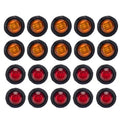 20 in 1 Red + Amber Light Truck Trailer LED Round Side Marker Lamp, A5014