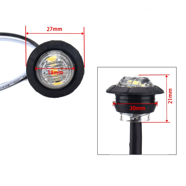 15 in 1 Red + Amber + White Light Truck Trailer LED Round Side Marker Lamp, A5015