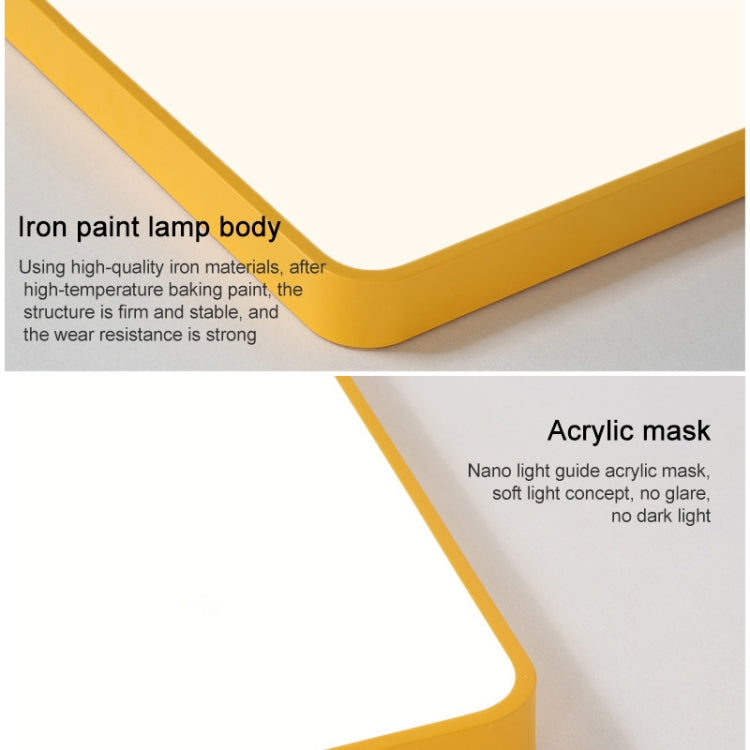 Macaron LED Rectangle Ceiling Lamp, White Light, 88x62cm, 110x70cm