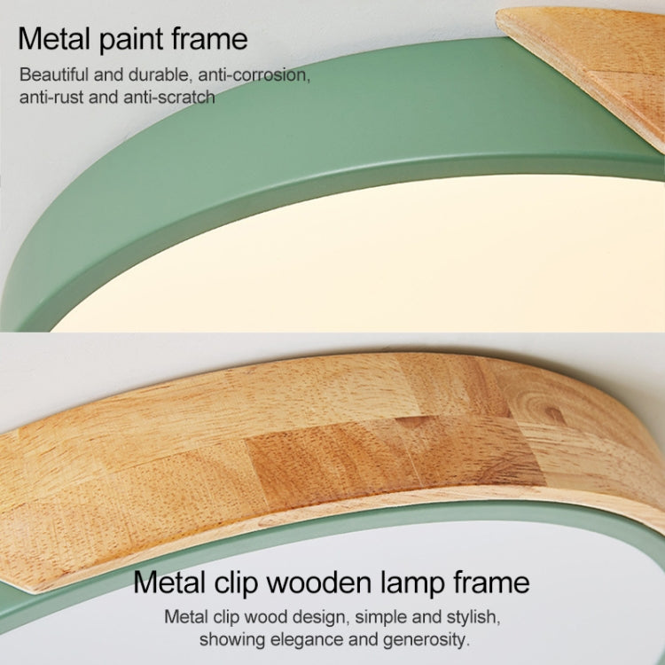 Wood Macaron LED Round Ceiling Lamp, 3-Colors Light, 23cm, 30cm, 40cm, 50cm, 60cm