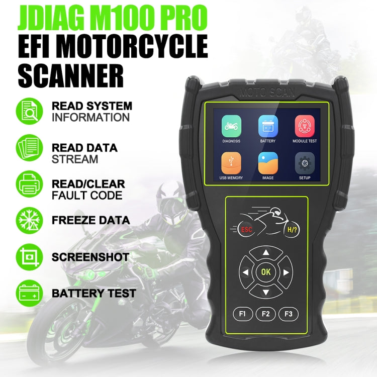 JDiag M100 PRO Intelligent Motorcycle Electronic Fuel Injection System Diagnostic Instrument, Fully Equipped Version, JDiag M100 PRO
