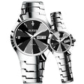 OLEVS 8697 Couple Fashion Waterproof Luminous Quartz Watch, OLEVS 8697 (Black)