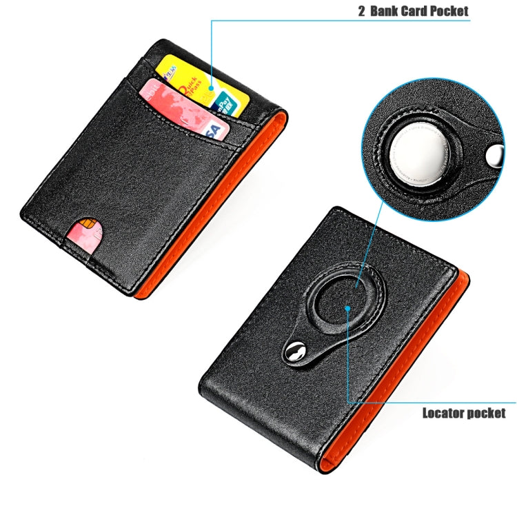 9618 Men RFID Anti-Theft Cowhide Wallet with Location Tracker Pocket