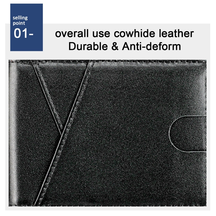 9653SN Men and Women Two-fold RFID Anti-theft Wallet with Y-shaped Front Pocket