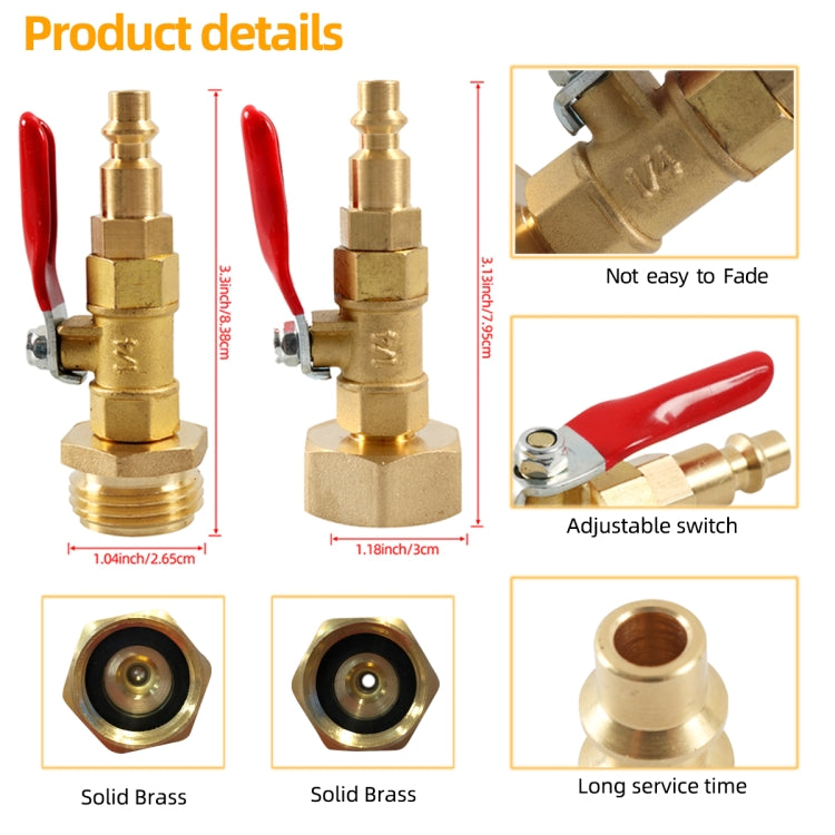 RV Female + Male 1/4 Drain Fitting Adapter with Storage Bag, A6863