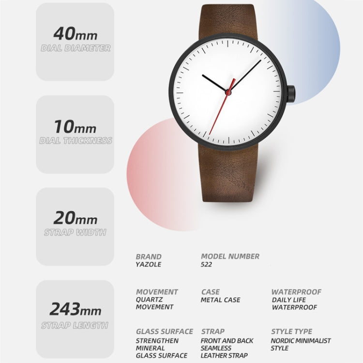 YAZOLE 522 Red & Blue Pointer Quartz Movement Sports Watch