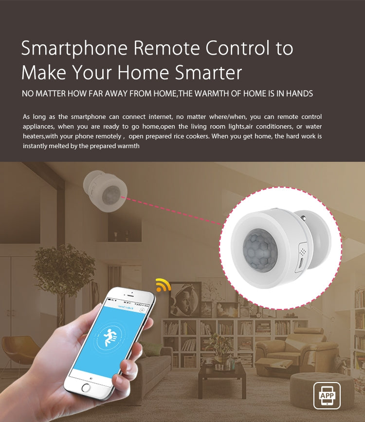 NEO NAS-PD07W WiFi PIR Motion Sensor with Temperature & Humidity Sensor, PD07W