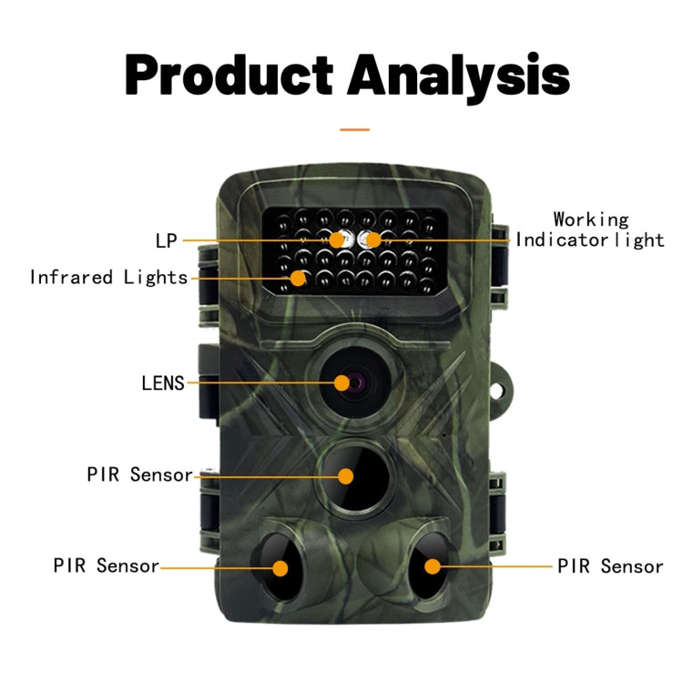 PR3000 2 Inch LCD Screen Infrared Night Vision Wildlife Hunting Trail Camera, PR3000