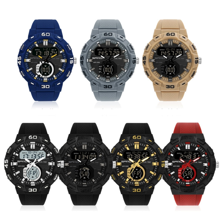 SANDA 3087 Luminous Waterproof Dual Display Electronic Watch