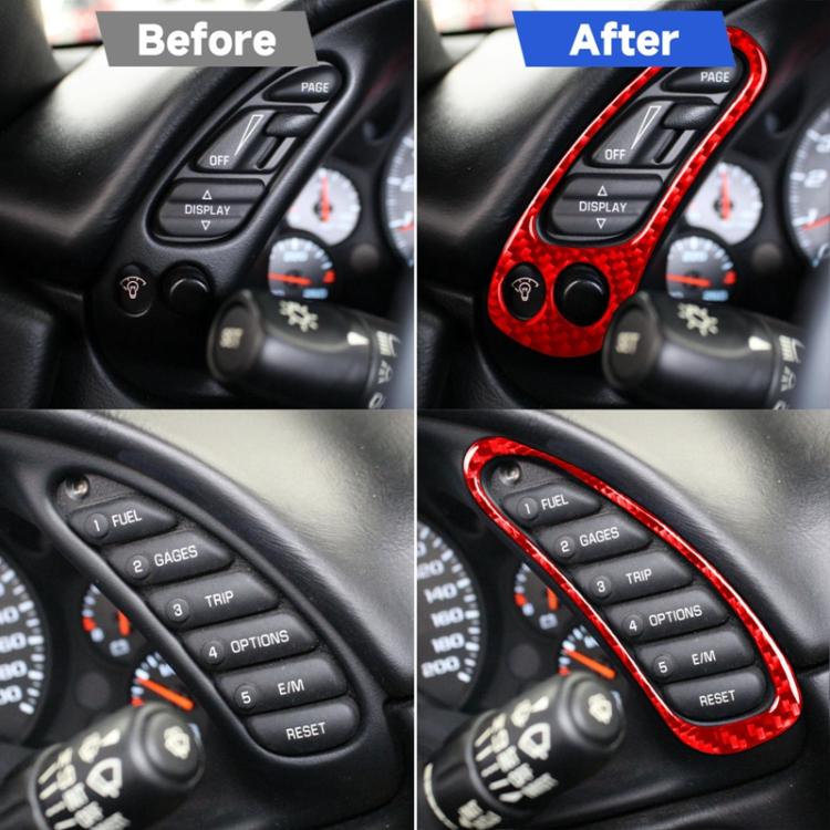 2 in 1 Car Carbon Fiber Sides Speedometer Sticker for Chevrolet Corvette C5 1998-2004, Speedometer Sticker A