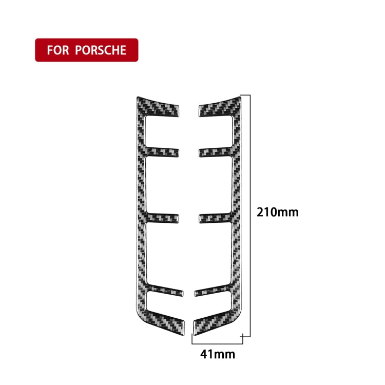 Car Carbon Fiber Rear Row Button Frame Decorative Sticker for Porsche Panamera 2010-2016, Left and Right Drive, Rear Row Button Frame