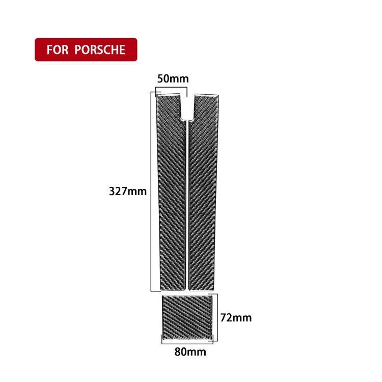 Car Carbon Fiber Rear Armrest Box Panel Decorative Sticker for Porsche Panamera 2010-2016, Left and Right Drive, Rear Armrest Box Panel