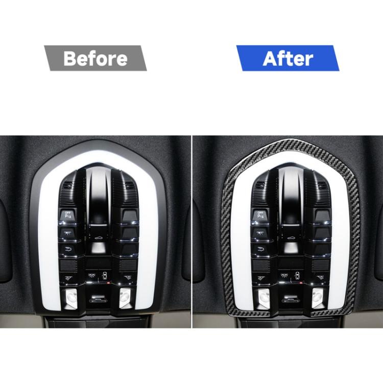 Car Carbon Fiber Front Reading Light Decorative Sticker for Porsche Panamera 2010-2016, Left and Right Drive, Front Reading Light