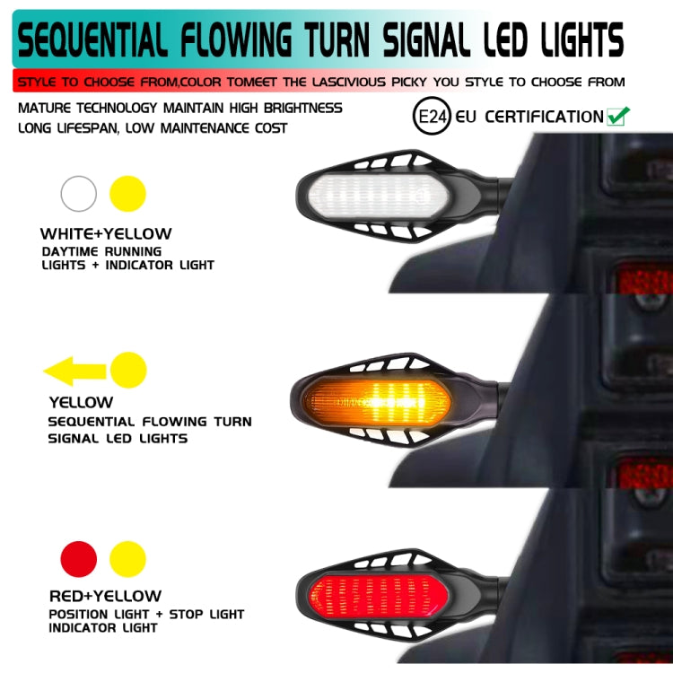 4 PCS Modified Motorcycle 16LEDs Brake Turn Tail Light, Transparent Shell