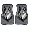 2 in 1 Universal Printing Auto Car Floor Mats Set, Grey Wolf