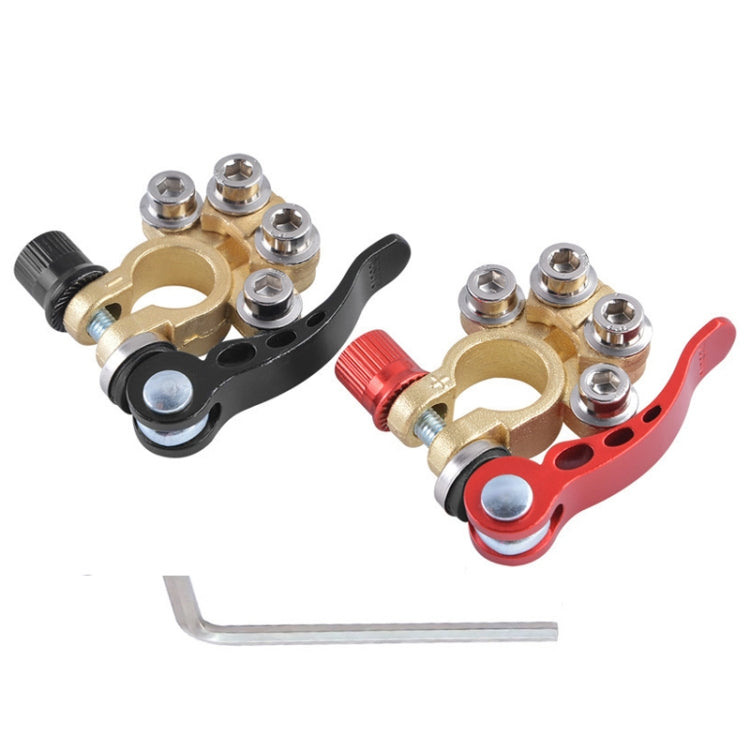 1 Pair Car Battery Terminals Quick Disconnect Cables Connectors, with L Wrench + Terminal + Insulation Pad + Brush, with L Wrench + Terminal + Insulation Pad + Brush