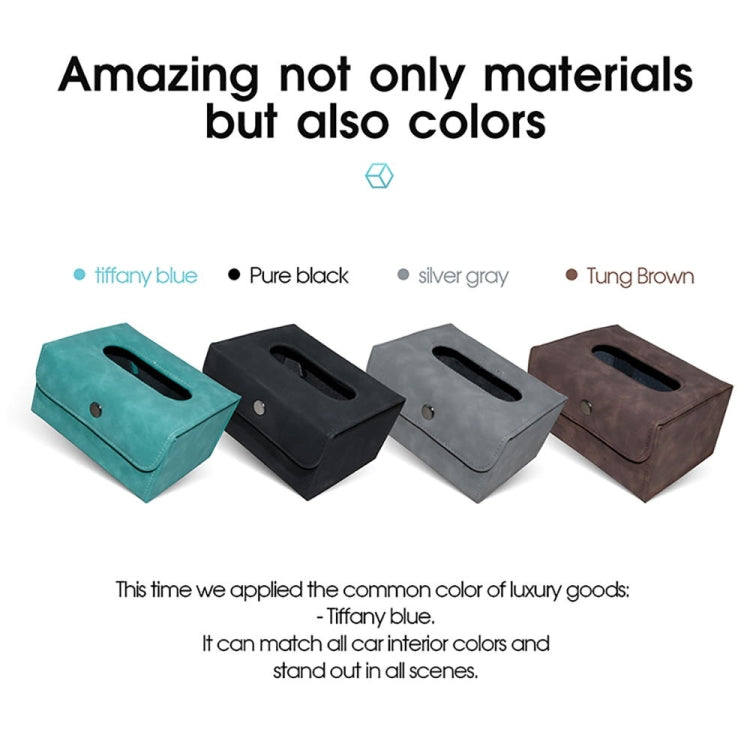 2 PCS Car Hanging Type Tissue Box Sheepskin Leather Facial Tissue Case
