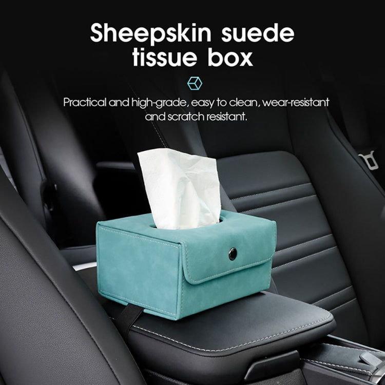 2 PCS Car Hanging Type Tissue Box Sheepskin Leather Facial Tissue Case