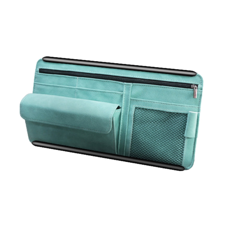 2 PCS Car Sun Viso Sheepskin Leather Storage Bag