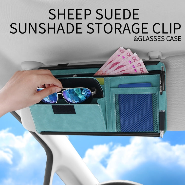 2 PCS Car Sun Viso Sheepskin Leather Storage Bag
