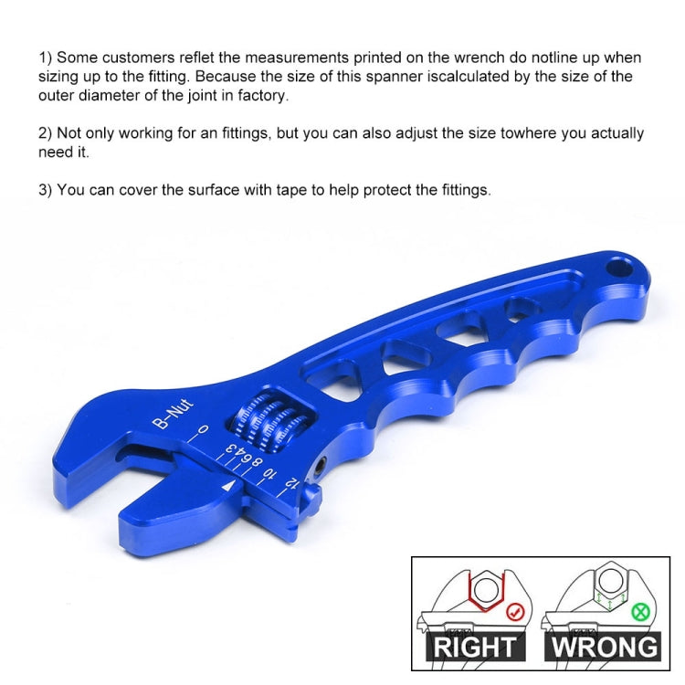Car AN3-AN12 Adjustable Aluminum Wrench Hose Fitting Tool