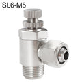LAIZE Nickel Plated Copper Trachea Quick Fitting Throttle Valve Lock Female Connector, SL6-M5, SL6-01, SL6-02, SL6-03, SL6-04, SL8-01, SL8-02, SL8-03, SL8-04, SL10-01, SL10-02, SL10-03, SL10-04, SL12-02, SL12-03, SL12-04