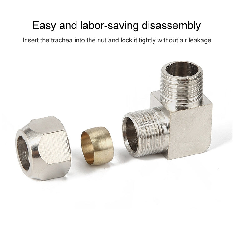 PL4-01 LAIZE Nickel Plated Copper Reducer Elbow Pneumatic Quick Fitting Connector, PL4-01, PL6-01, PL6-02, PL8-01, PL8-02