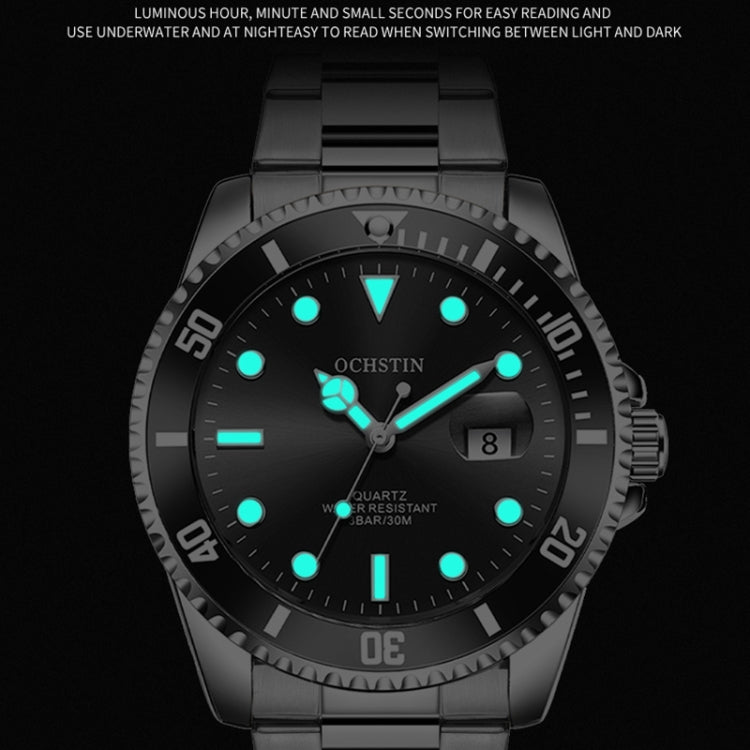 Ochstin 5019F Fashion Business Single Calendar Waterproof Stainless Steel Strap Quartz Watch