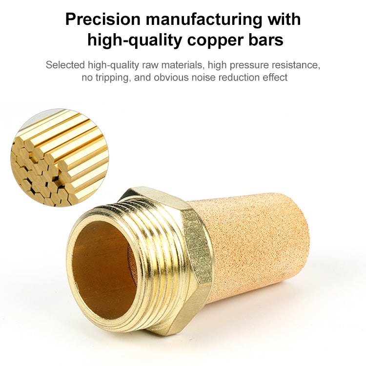 LAIZE Half Copper Long Pneumatic Muffler, Caliber:3 Point, 1 Inch, 1 Point, 2 Point, 3 Point, 4 Point, 6 Point