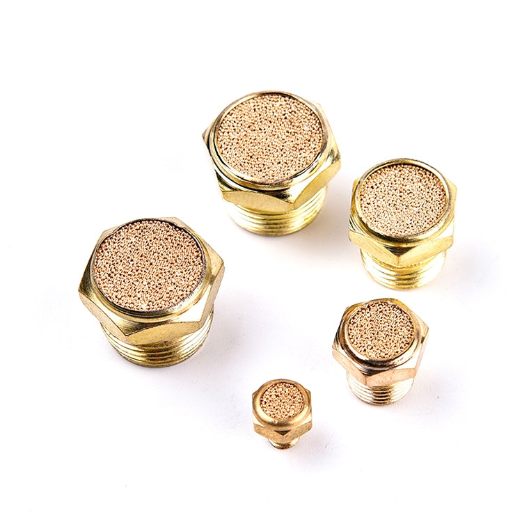 LAIZE 2pcs Semi Copper Flat Pneumatic Muffler, Caliber:4 Point, 1 Point, 2 Point, 3 Point, 4 Point
