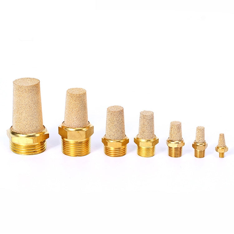 LAIZE Full Copper Long Pneumatic Muffler, 1 Inch, 1 Point, 2 Point, 3 Point, 4 Point, 6 Point, M5