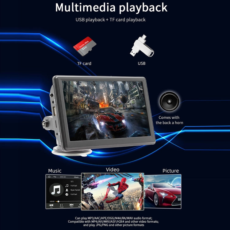 7 inch Wireless CarPlay Radio Multimedia Player 1080P IPS Touch Screen MP5 Radios Bluetooth Monitor, B500W