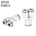 PW6-4 LAIZE 2pcsPW Y-type Tee Reducing Pneumatic Quick Fitting Connector, PW6-4 (2pcs), PW8-4 (2pcs), PW8-6 (2pcs), PW10-6 (1pc), PW10-8 (2pcs), PW12-8 (1pc), PW12-10 (1pc), PW16-12 (1pc)