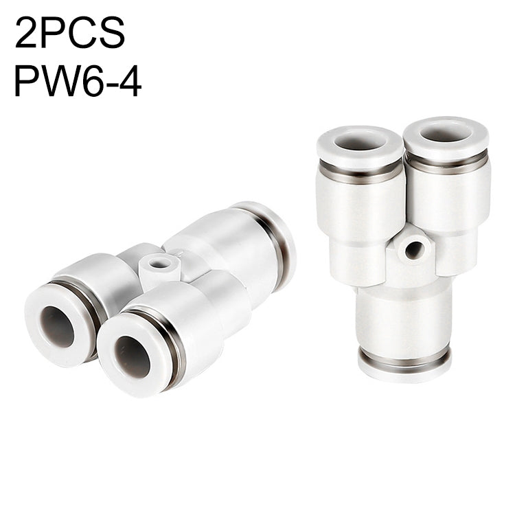 PW6-4 LAIZE 2pcsPW Y-type Tee Reducing Pneumatic Quick Fitting Connector, PW6-4 (2pcs), PW8-4 (2pcs), PW8-6 (2pcs), PW10-6 (1pc), PW10-8 (2pcs), PW12-8 (1pc), PW12-10 (1pc), PW16-12 (1pc)