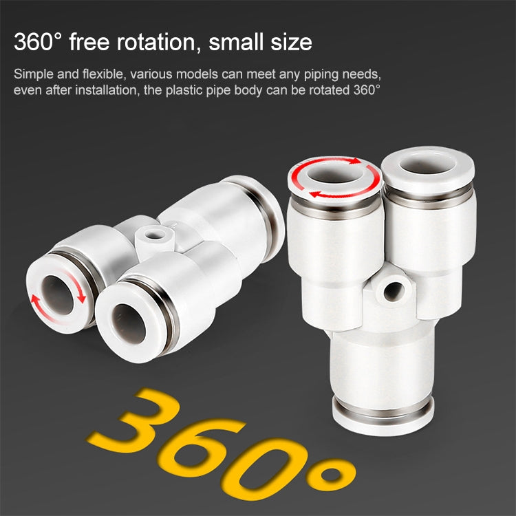PW6-4 LAIZE 2pcsPW Y-type Tee Reducing Pneumatic Quick Fitting Connector, PW6-4 (2pcs), PW8-4 (2pcs), PW8-6 (2pcs), PW10-6 (1pc), PW10-8 (2pcs), PW12-8 (1pc), PW12-10 (1pc), PW16-12 (1pc)