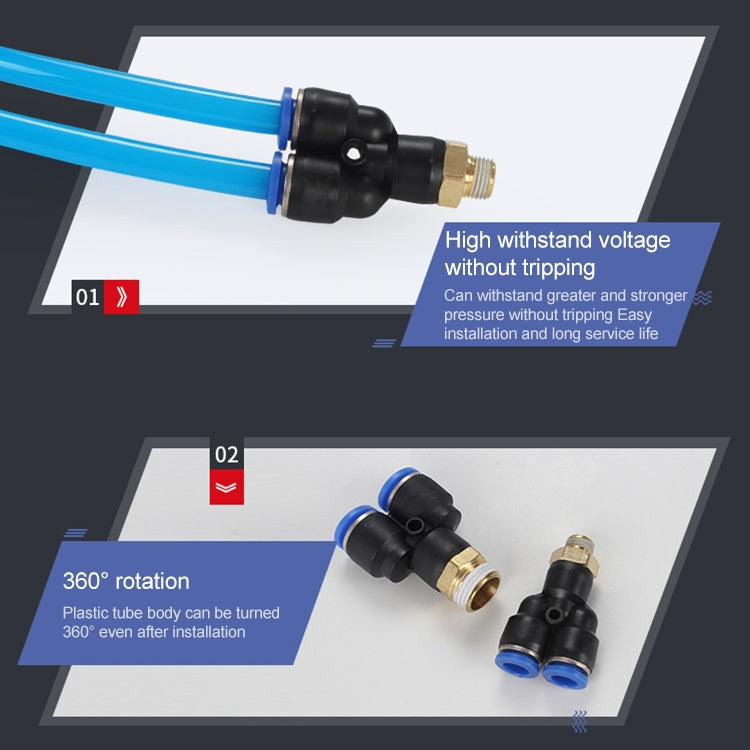 PX6-02 LAIZE 2pcs Plastic Y-type Tee Male Thread Pneumatic Quick Connector, PX4-01 (10pcs), PX4-02 (10pcs), PX4-M5 (10pcs), PX6-01 (10pcs), PX6-02 (2pcs), PX6-03 (2pcs), PX6-04 (2pcs), PX6-M5 (10pcs), PX8-01 (2pcs), PX8-02 (2pcs), PX8-03 (2pcs)        ...