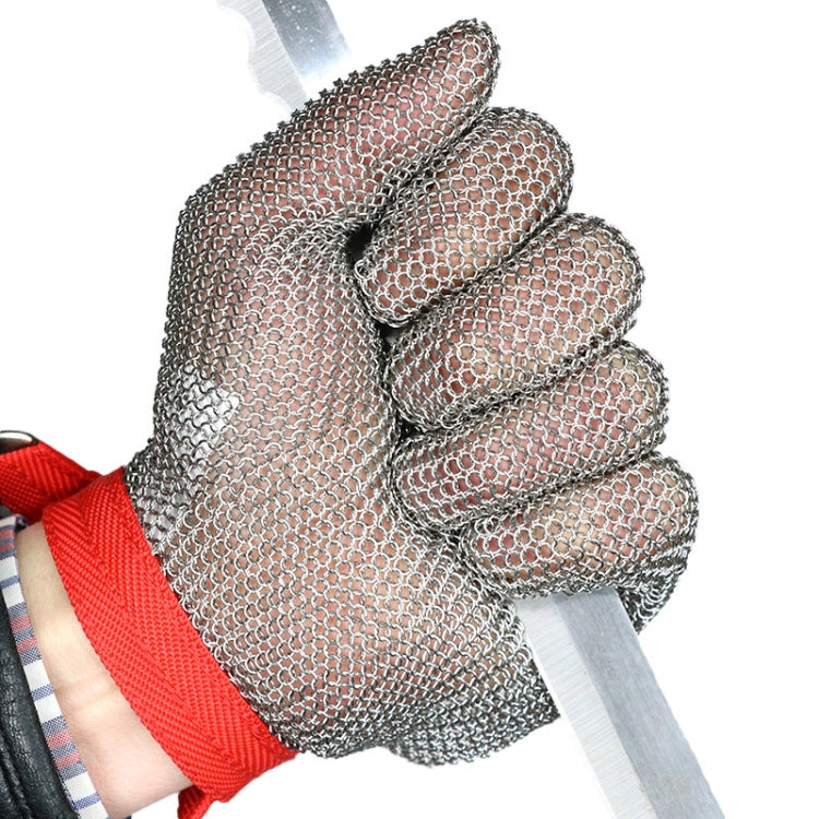 304 Stainless Steel 5 Fingers Steel Ring Anti-cutting Labor Protection Gloves, XXS, XS, S, M, L, XL