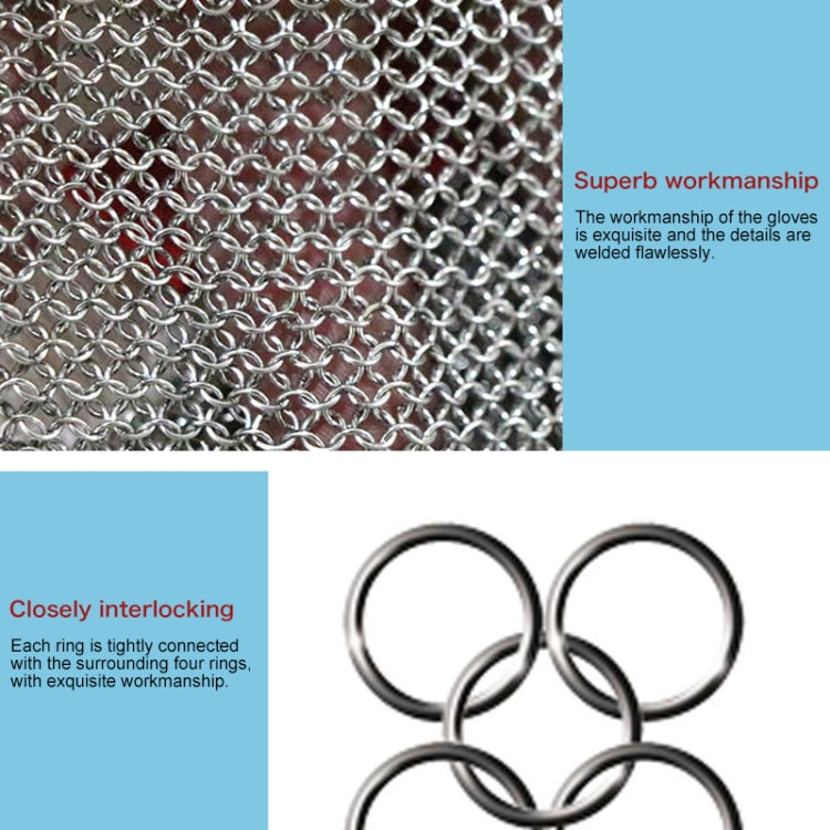 304 Stainless Steel 5 Fingers Steel Ring Anti-cutting Labor Protection Gloves, XXS, XS, S, M, L, XL