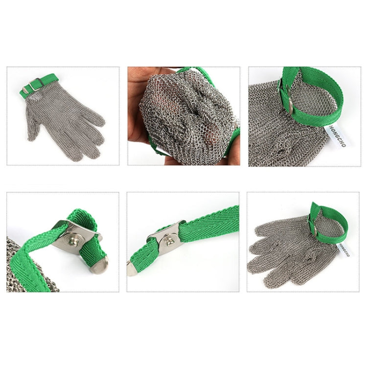 304 Stainless Steel 5 Fingers Steel Ring Anti-cutting Labor Protection Gloves, XXS, XS, S, M, L, XL